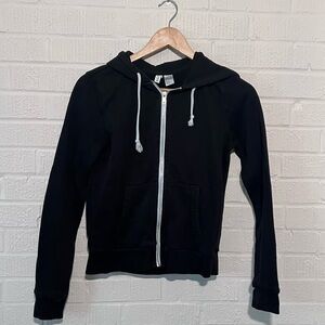 H&M Basic Black Textured Hoodie